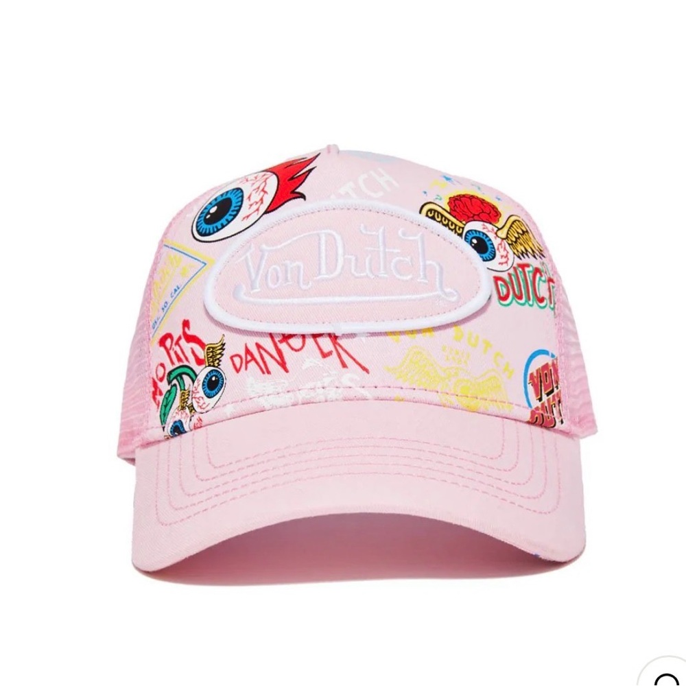 Von Dutch Pink Jax Graphic‎ Trucker Hat